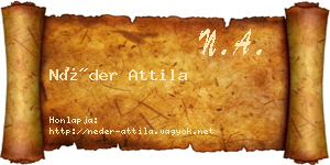 Néder Attila névjegykártya